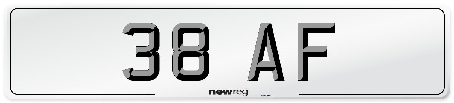 38 AF Number Plate from New Reg